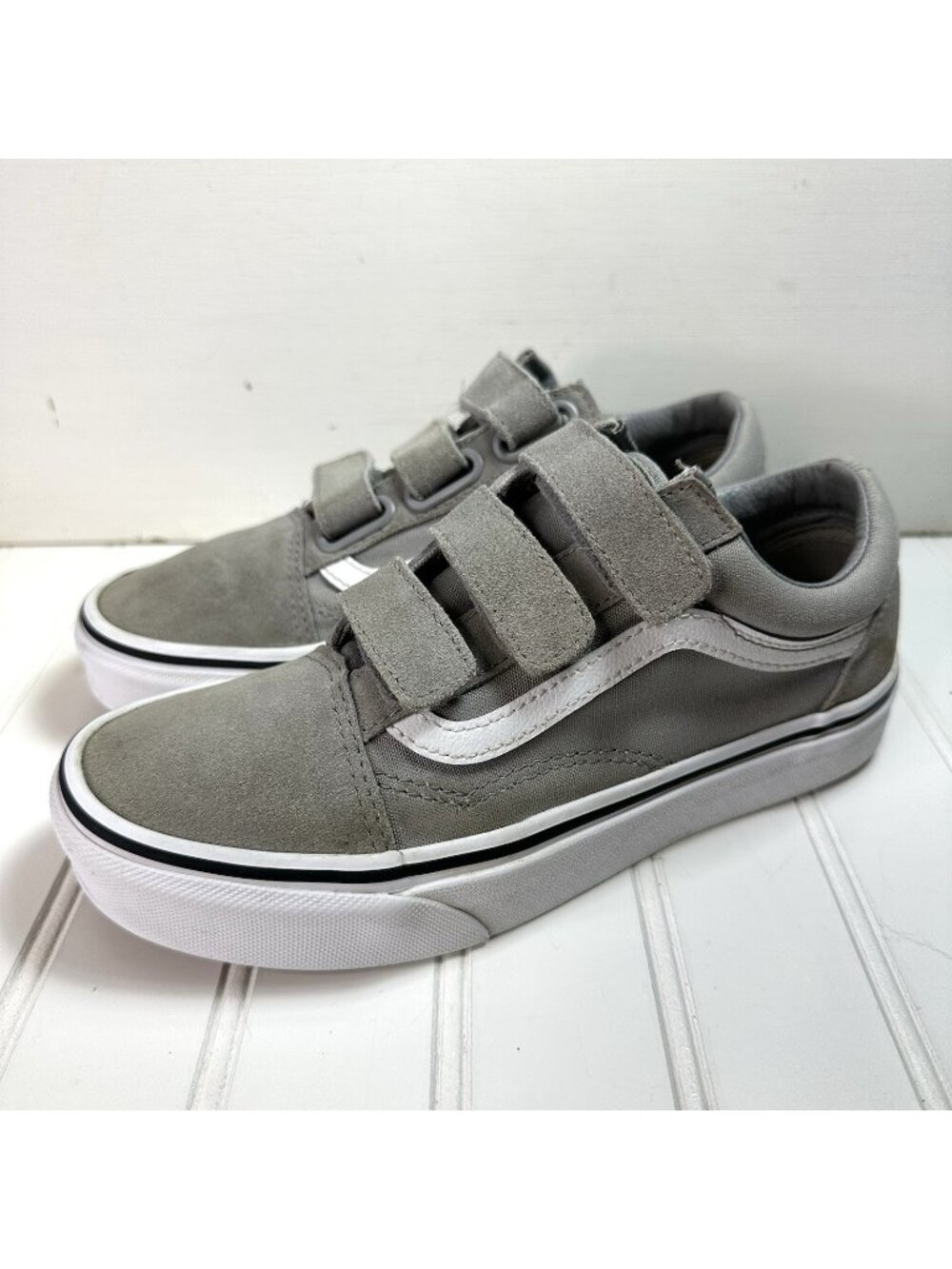 Vans Sneakers Old Skool V Men 4.5 Women 6 Canvas Hook Loop Skateboarding Shoes